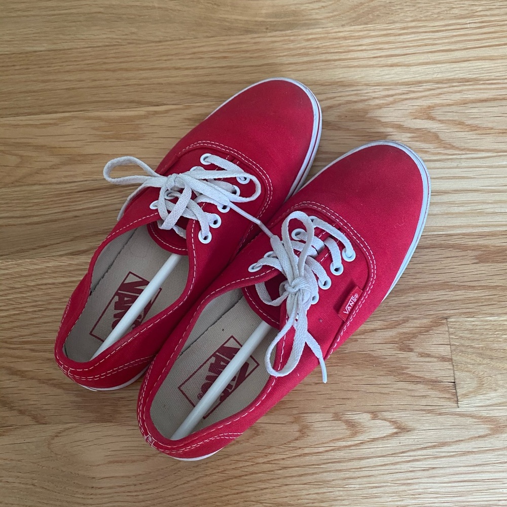 Red Vans Boat Sneakers, Unisex